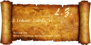 Linkes Zorán névjegykártya